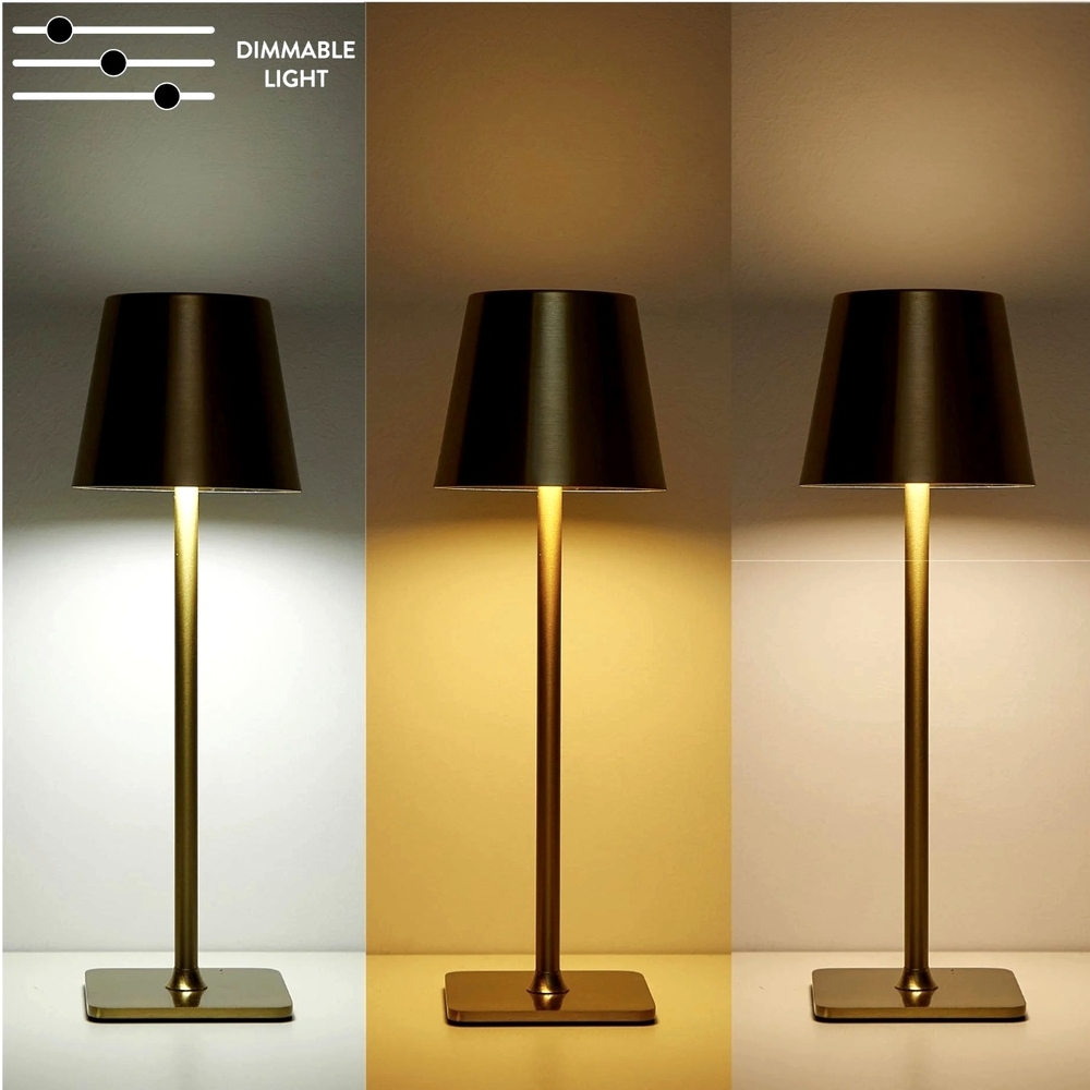 PRICE DROP‼️NWT Gold LED Rechargeable Indoor / Outdoor Cordless Lamp - Picture 5 of 10